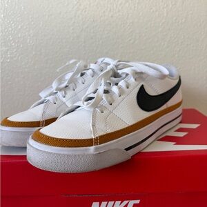 Nike Women’s Court Legacy White and Tan Sneakers